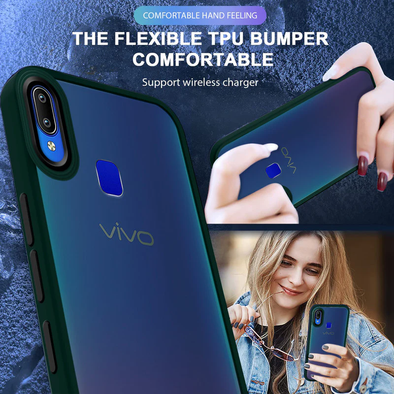 Translucent Matte with Shiny Camera Ring Back Cover for Vivo Y93 - Image 24