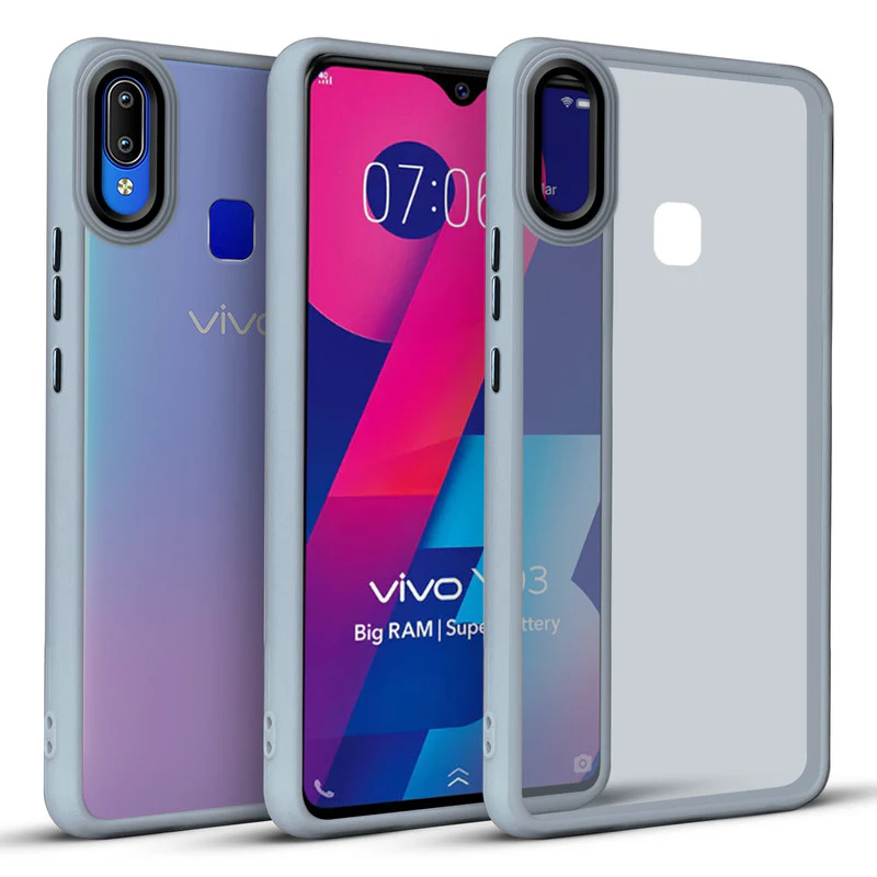 Translucent Matte with Shiny Camera Ring Back Cover for Vivo Y93 - Image 25