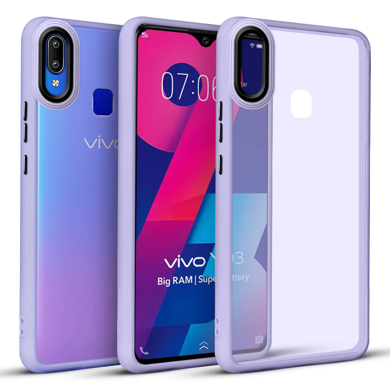 Translucent Matte with Shiny Camera Ring Back Cover for Vivo Y93 - Image 33