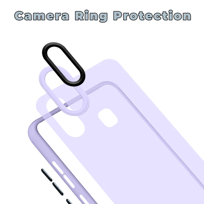 Translucent Matte with Shiny Camera Ring Back Cover for Vivo Y93 - Image 36