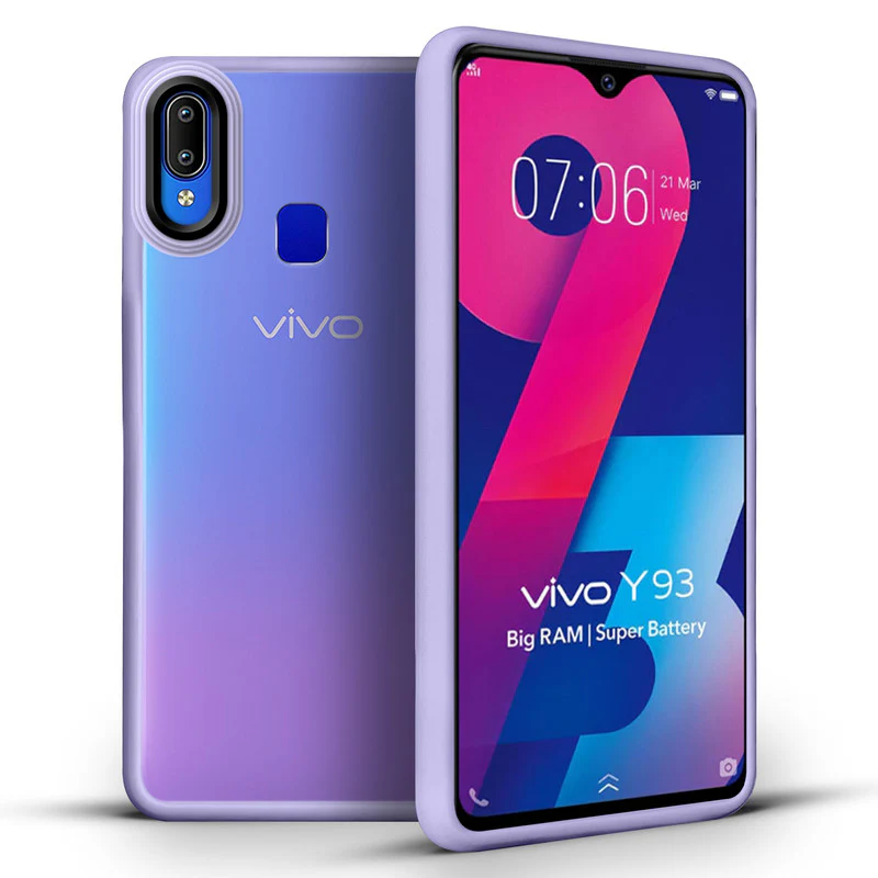 Translucent Matte with Shiny Camera Ring Back Cover for Vivo Y93 - Image 37