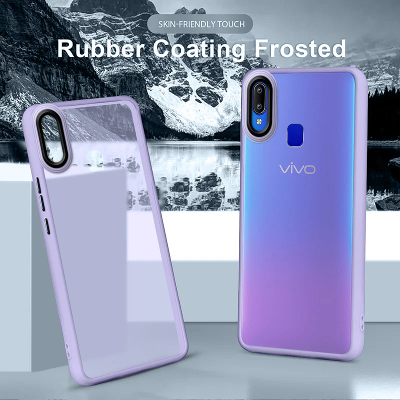 Translucent Matte with Shiny Camera Ring Back Cover for Vivo Y93 - Image 38