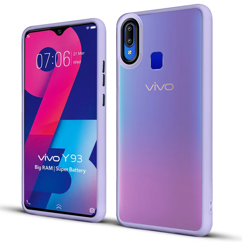 Translucent Matte with Shiny Camera Ring Back Cover for Vivo Y93 - Image 39