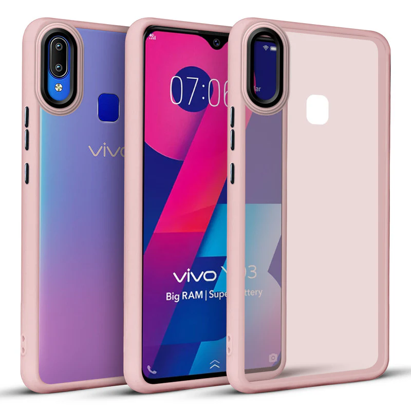Translucent Matte with Shiny Camera Ring Back Cover for Vivo Y93 - Image 41