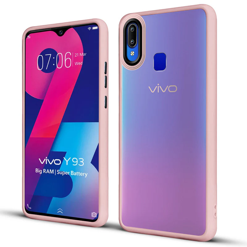 Translucent Matte with Shiny Camera Ring Back Cover for Vivo Y93 - Image 47