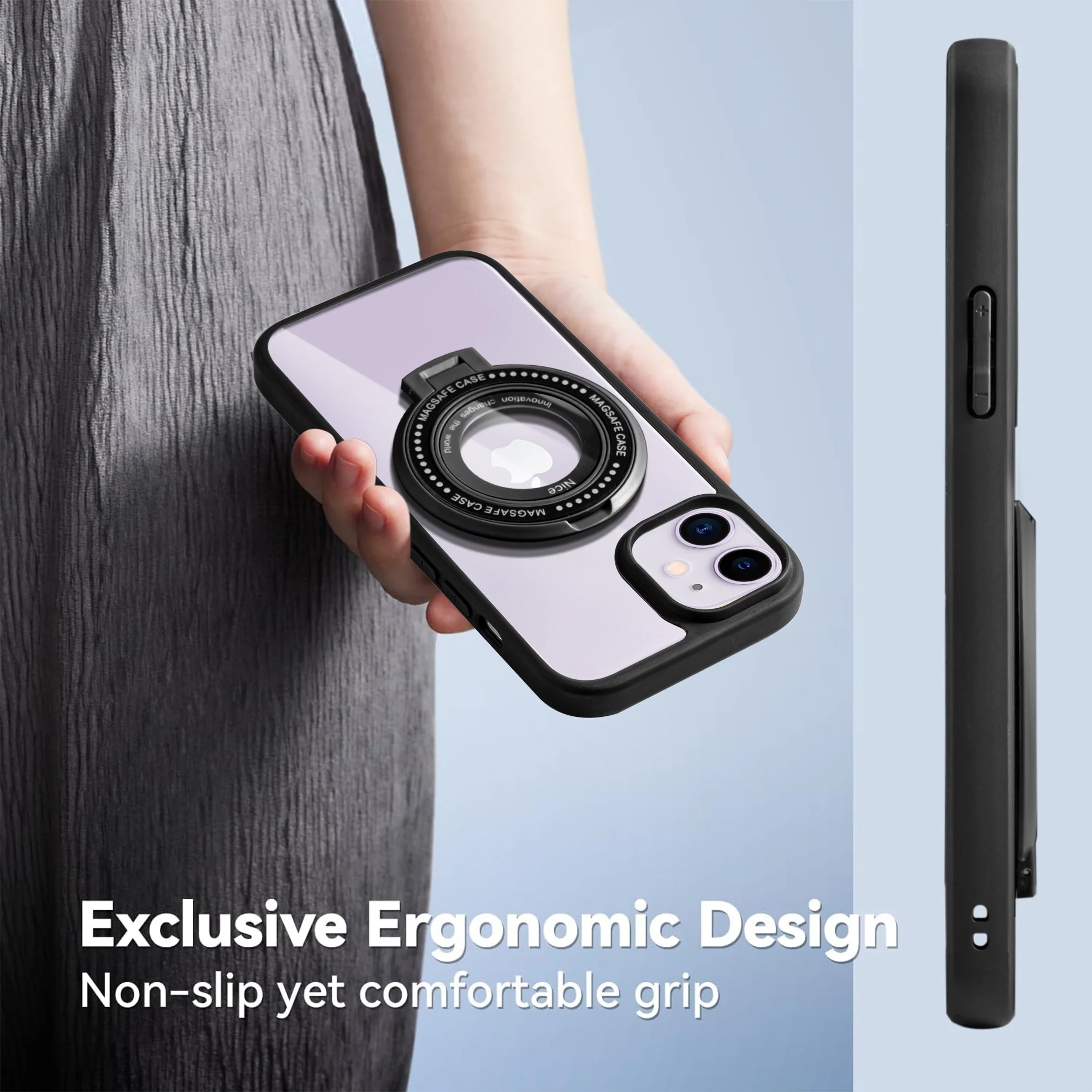 Soft Frame Clear Case Ring Holder Kickstand For Apple iPhone 11 - Image 4
