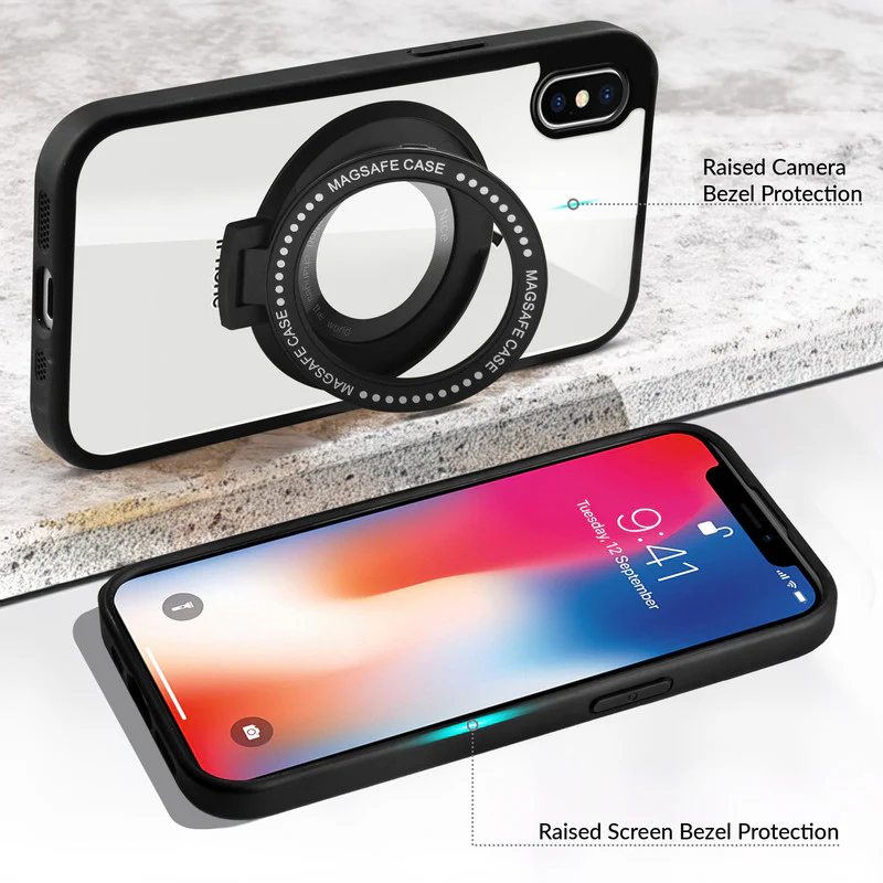 Soft Frame Clear Case Ring Holder Kickstand For Apple iPhone X - Image 3