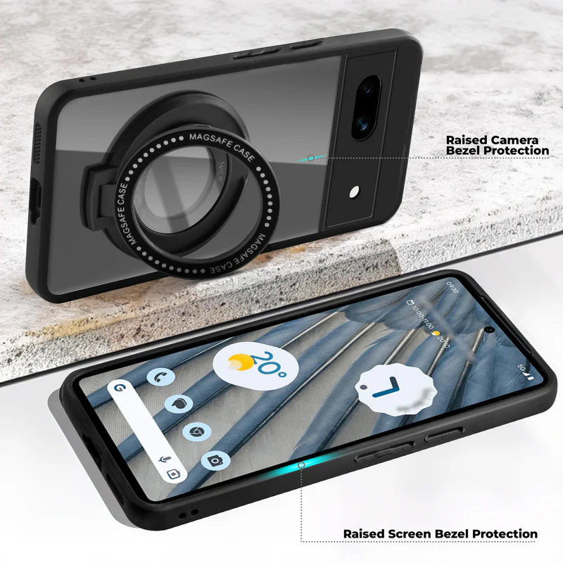 Soft Frame Clear Case Ring Holder Kickstand For Google Pixel 7A - Image 6