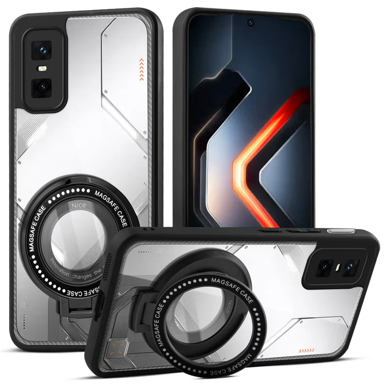Soft Frame Clear Case Ring Holder Kickstand For Infinix GT 30 Pro 5G