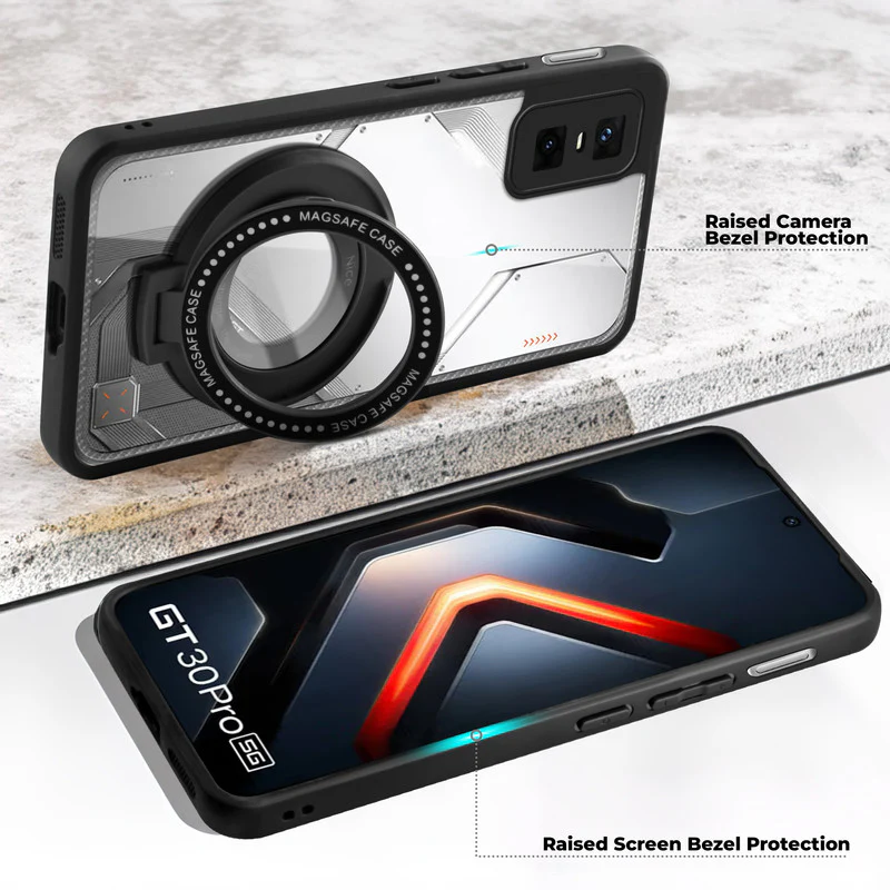 Soft Frame Clear Case Ring Holder Kickstand For Infinix GT 30 Pro 5G - Image 3