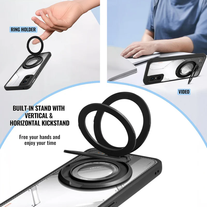 Soft Frame Clear Case Ring Holder Kickstand For Infinix GT 30 Pro 5G - Image 4