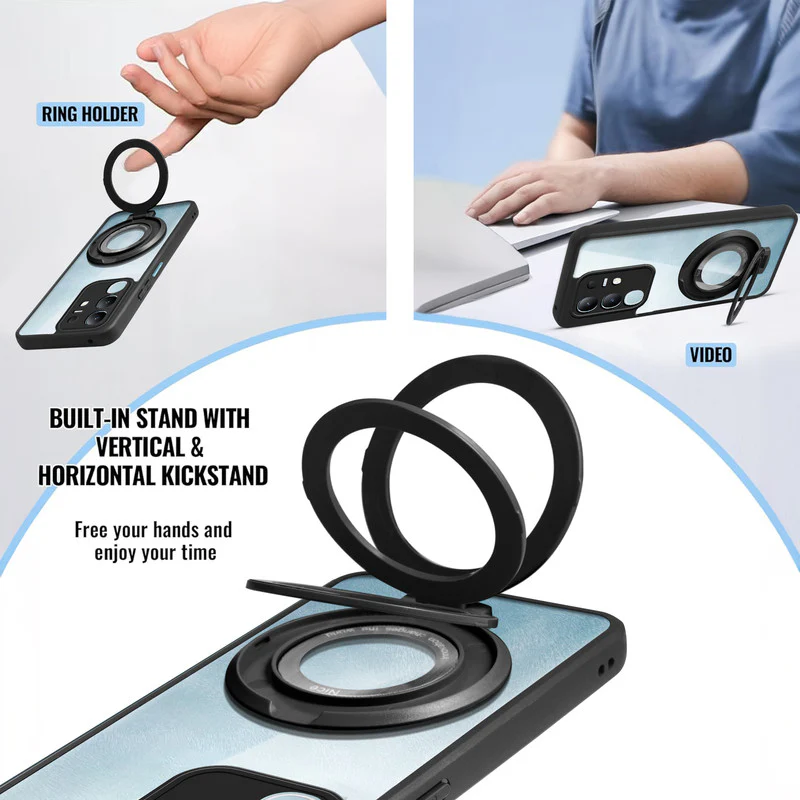 Soft Frame Clear Case Ring Holder Kickstand For iQOO Z10x 5G - Image 4