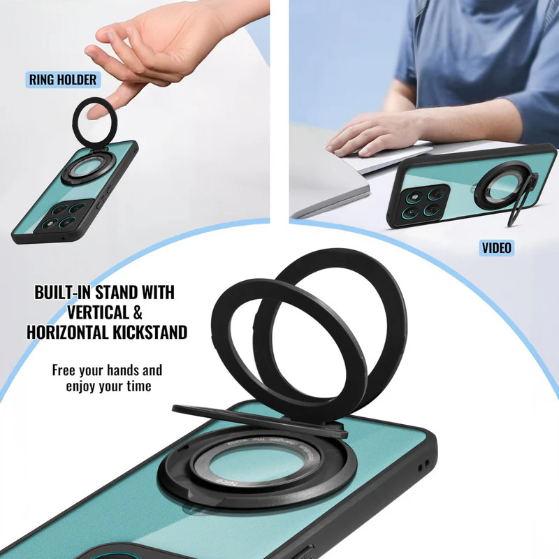 Soft Frame Clear Case Ring Holder Kickstand For Motorola Edge 60 5G - Image 4