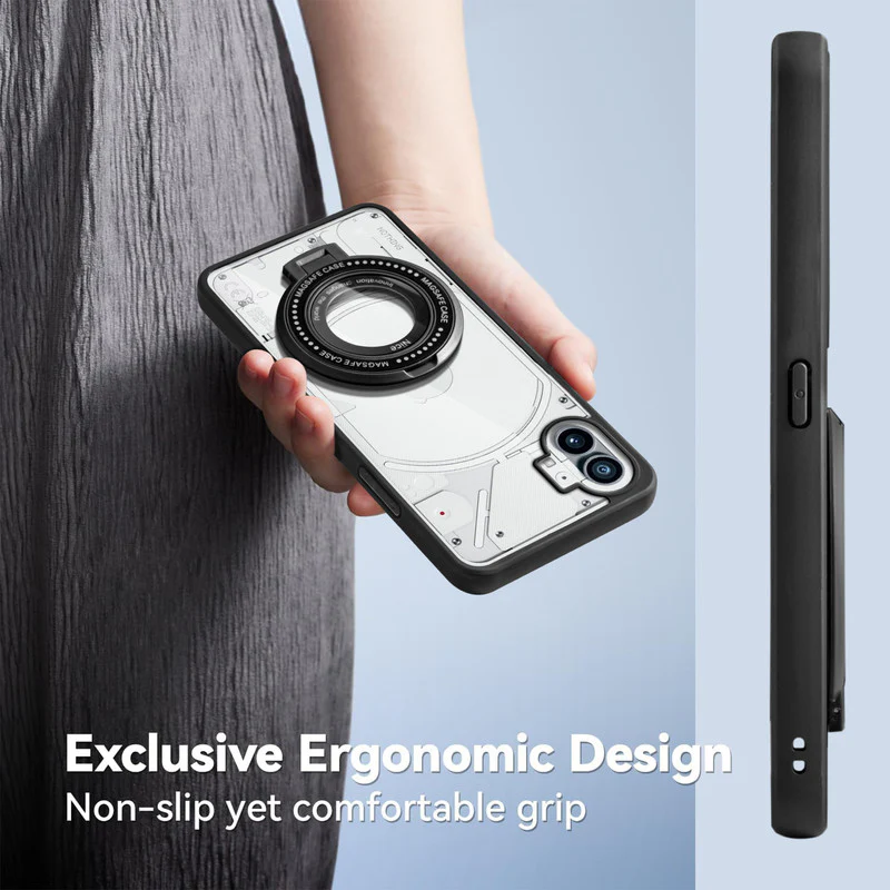 Soft Frame Clear Case Ring Holder Kickstand For Nothing Phone 1 - Image 5