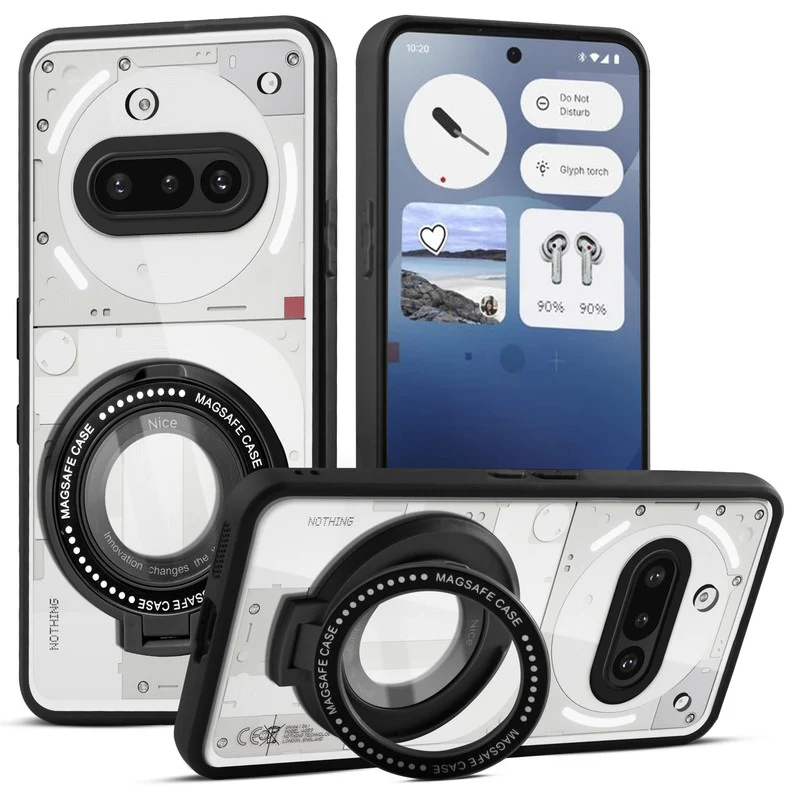 Soft Frame Clear Case Ring Holder Kickstand For Nothing Phone 3A