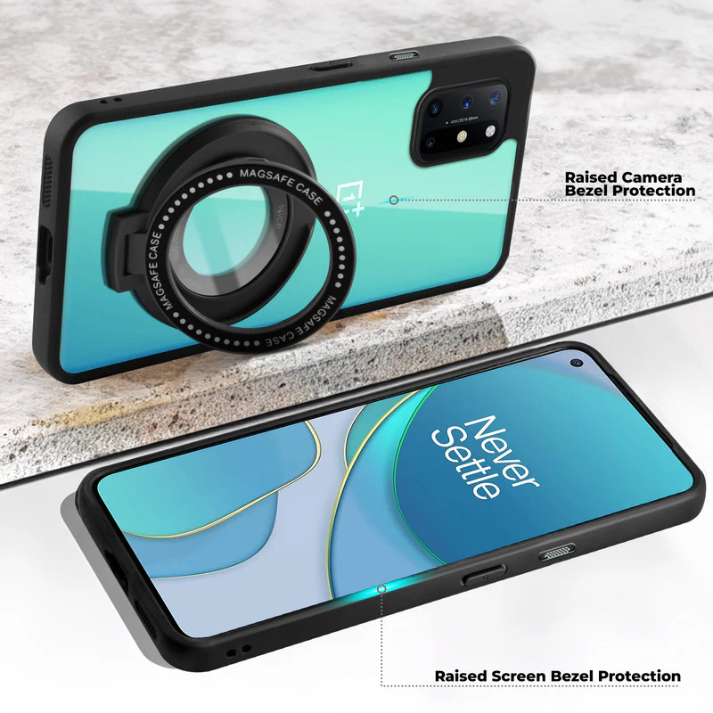 Soft Frame Clear Case Ring Holder Kickstand For OnePlus 9R - Image 3