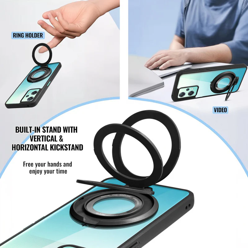 Soft Frame Clear Case Ring Holder Kickstand For OnePlus Nord CE 2 Lite 5G - Image 3