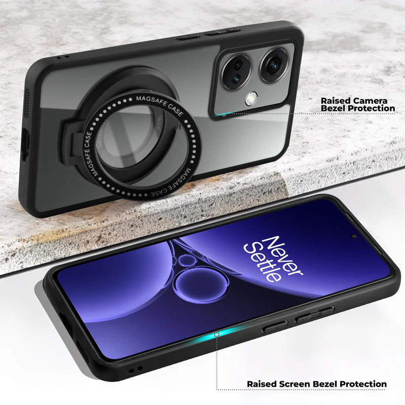 Soft Frame Clear Case Ring Holder Kickstand For OnePlus Nord CE 3 5G - Image 2