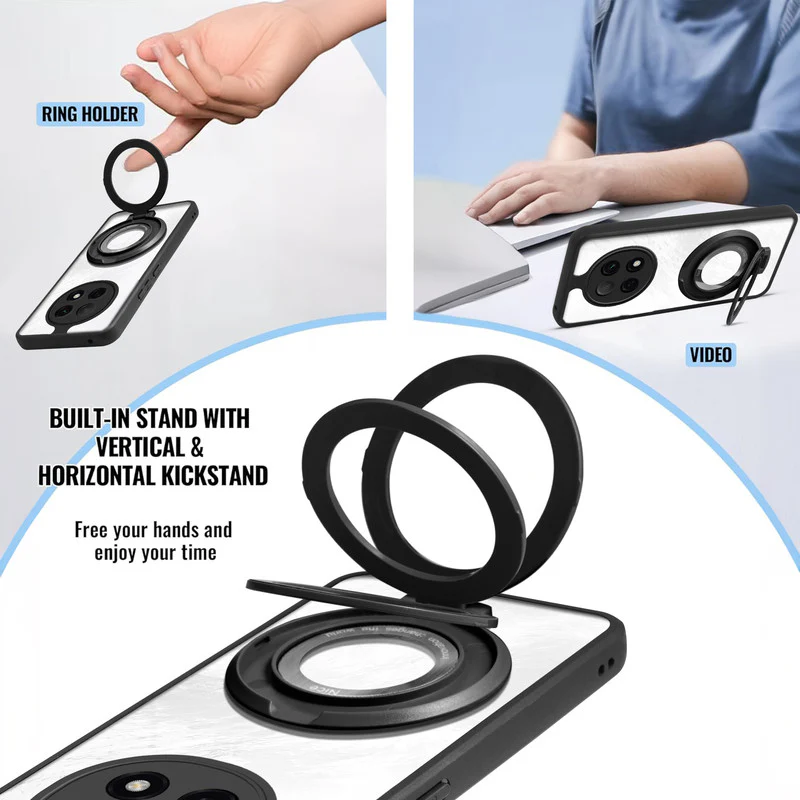 Soft Frame Clear Case Ring Holder Kickstand For Oppo F29 Pro 5G - Image 4