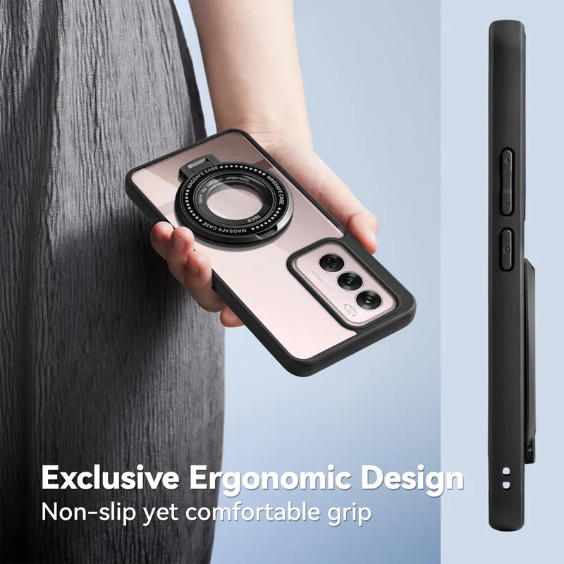 Soft Frame Clear Case Ring Holder Kickstand For Oppo Reno 12 Pro 5G - Image 5