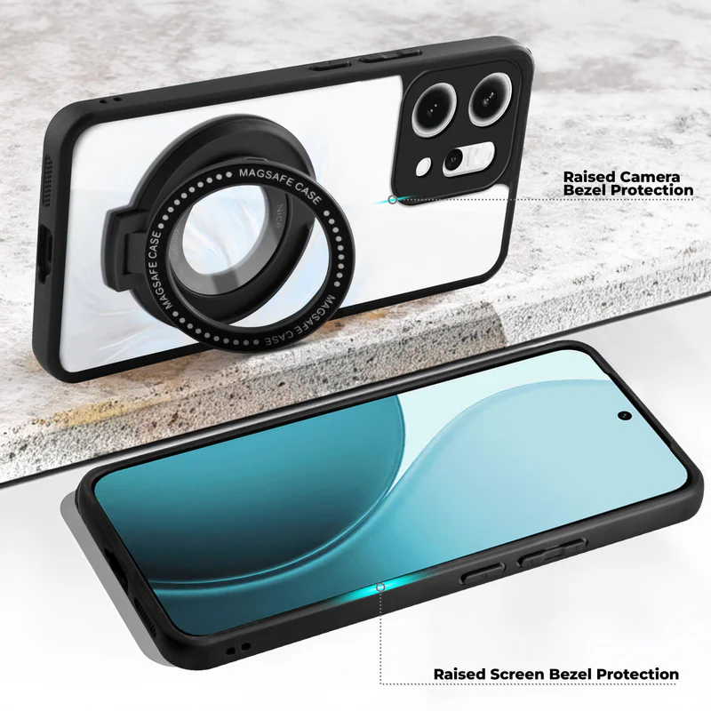 Soft Frame Clear Case Ring Holder Kickstand For Oppo Reno 14 5G - Image 3