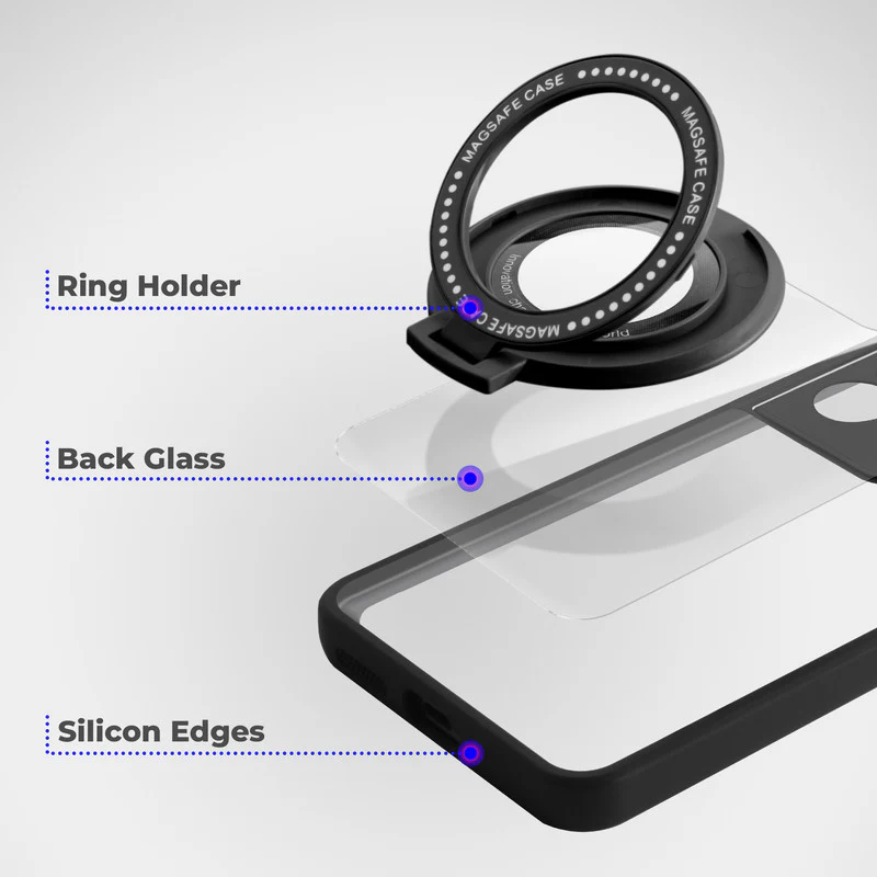 Soft Frame Clear Case Ring Holder Kickstand For Poco X6 Pro 5G - Image 6