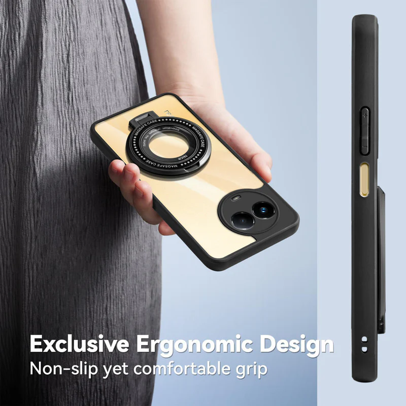 Soft Frame Clear Case Ring Holder Kickstand For Realme 11 5G - Image 5