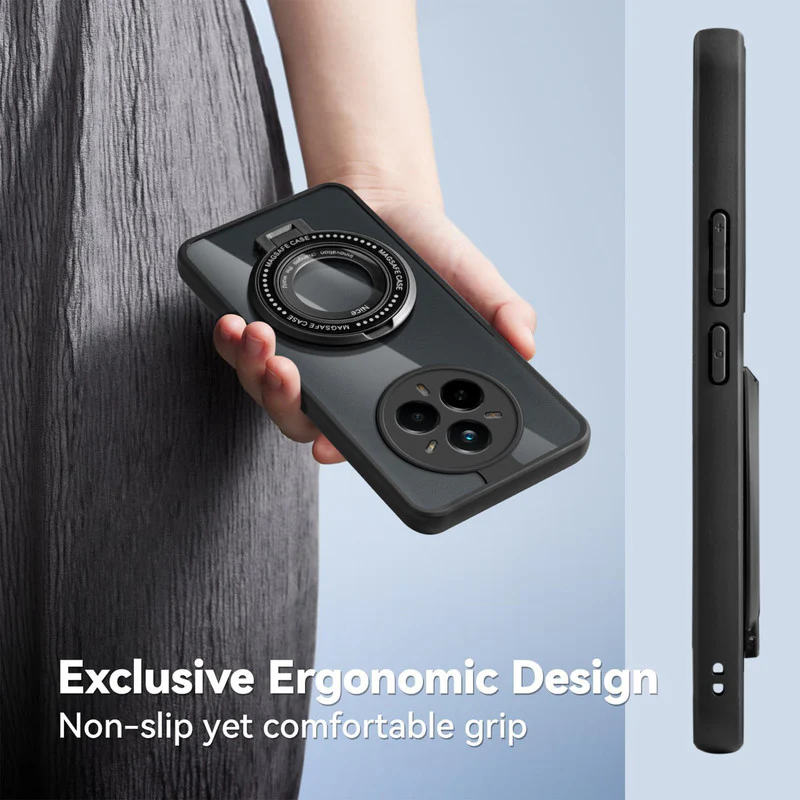 Soft Frame Clear Case Ring Holder Kickstand For Realme 14 Pro 5G - Image 5