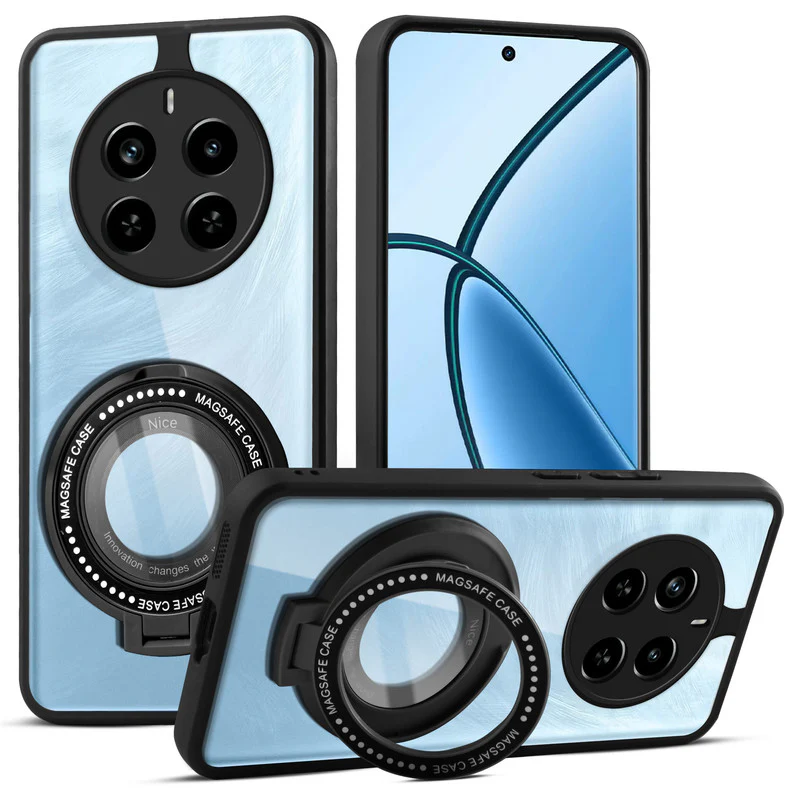 Soft Frame Clear Case Ring Holder Kickstand For Realme P1 5G