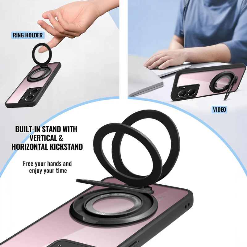 Soft Frame Clear Case Ring Holder Kickstand For Realme P3 5G - Image 4
