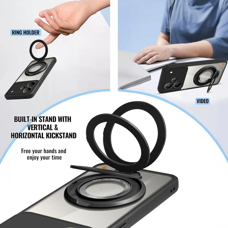 Soft Frame Clear Case Ring Holder Kickstand For Realme P4 5G - Image 4