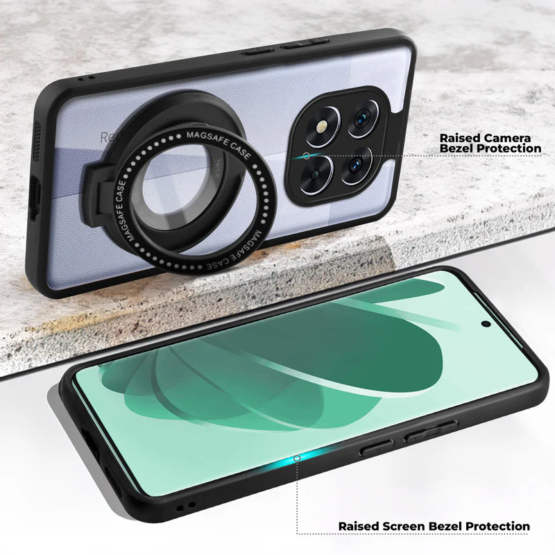 Soft Frame Clear Case Ring Holder Kickstand For Redmi Note 14 Pro 5G - Image 3