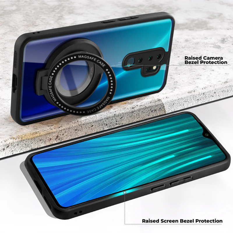 Soft Frame Clear Case Ring Holder Kickstand For Redmi Note 8 Pro - Image 3