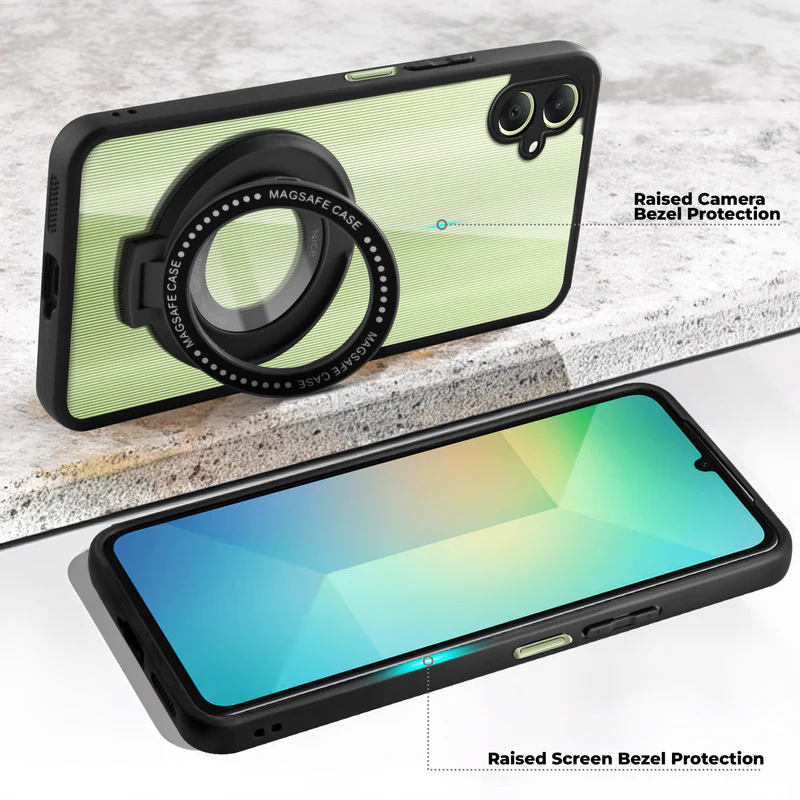 Soft Frame Clear Case Ring Holder Kickstand For Samsung A06 5G - Image 3