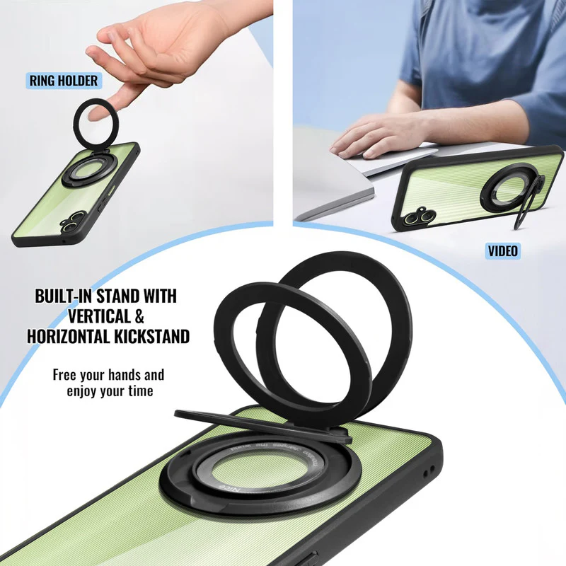 Soft Frame Clear Case Ring Holder Kickstand For Samsung A06 5G - Image 4