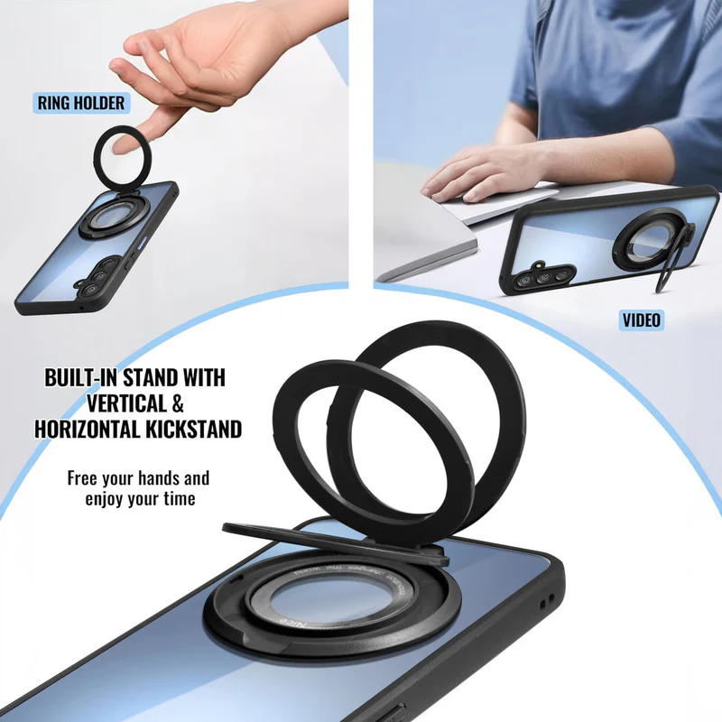 Soft Frame Clear Case Ring Holder Kickstand For Samsung A15 5G - Image 3