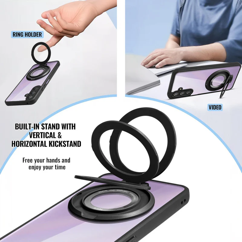 Soft Frame Clear Case Ring Holder Kickstand For Samsung A25 5G - Image 4