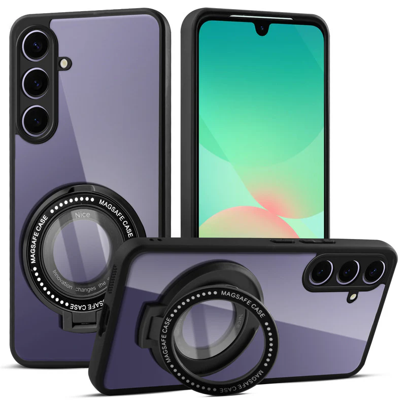 Soft Frame Clear Case Ring Holder Kickstand For Samsung A26 5G