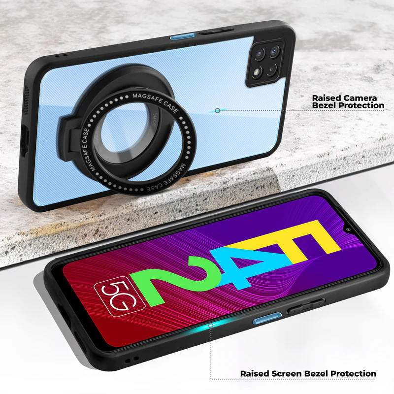 Soft Frame Clear Case Ring Holder Kickstand For Samsung F42 5G - Image 3