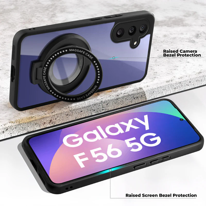Soft Frame Clear Case Ring Holder Kickstand For Samsung F56 5G - Image 3