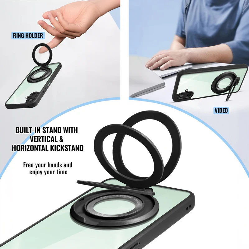 Soft Frame Clear Case Ring Holder Kickstand For Samsung M06 5G - Image 4