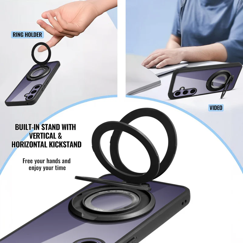 Soft Frame Clear Case Ring Holder Kickstand For Samsung S24 Plus 5G - Image 4