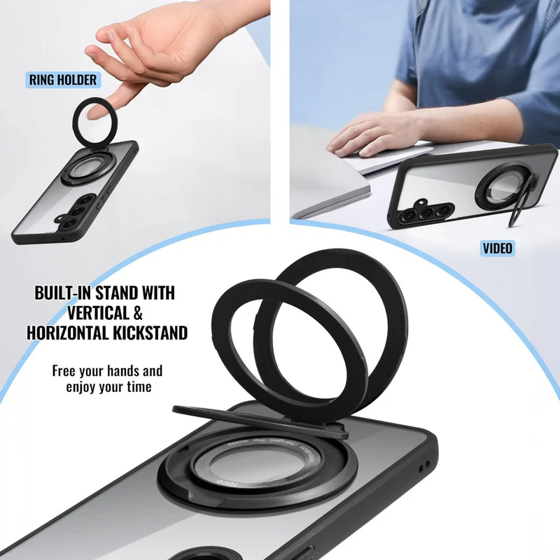 Soft Frame Clear Case Ring Holder Kickstand For Samsung S25 5G - Image 4