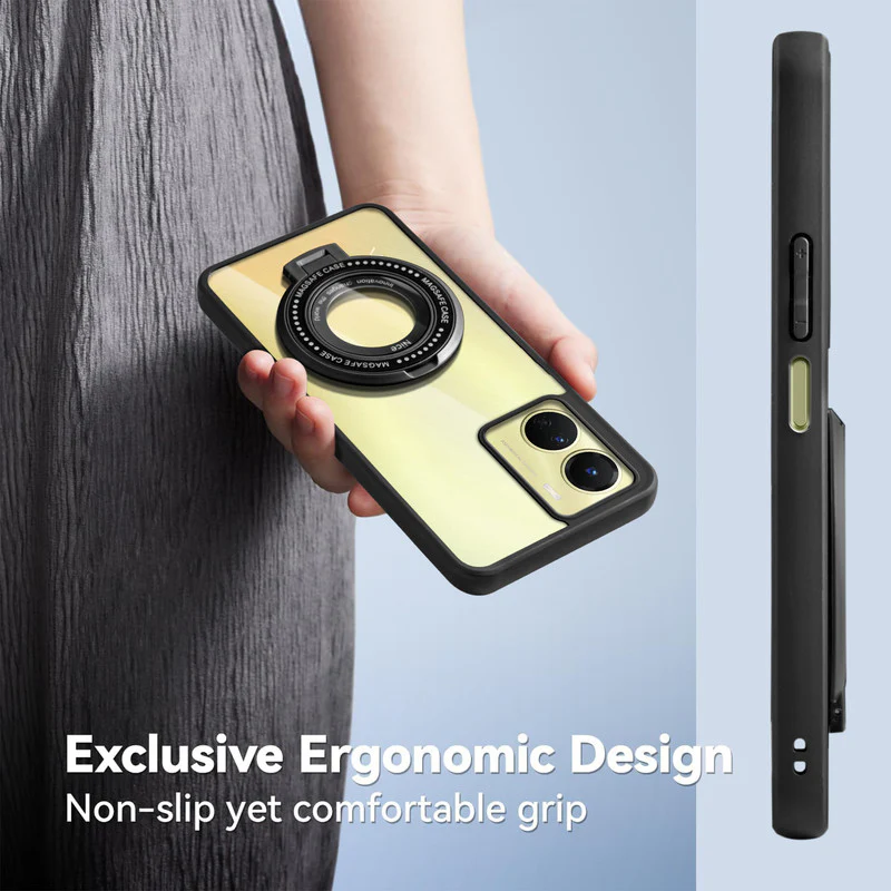 Soft Frame Clear Case Ring Holder Kickstand For Vivo T2 5G - Image 5
