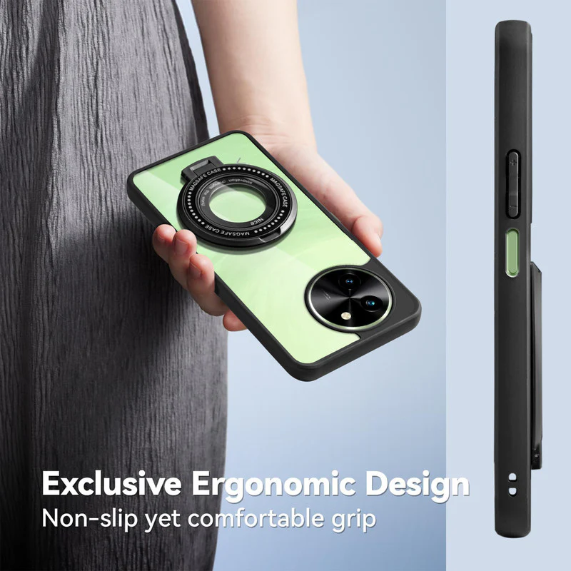 Soft Frame Clear Case Ring Holder Kickstand For Vivo T3x 5G - Image 5