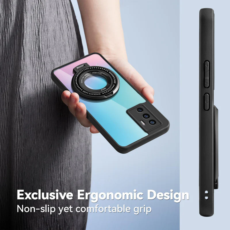 Soft Frame Clear Case Ring Holder Kickstand For Vivo V23e - Image 5