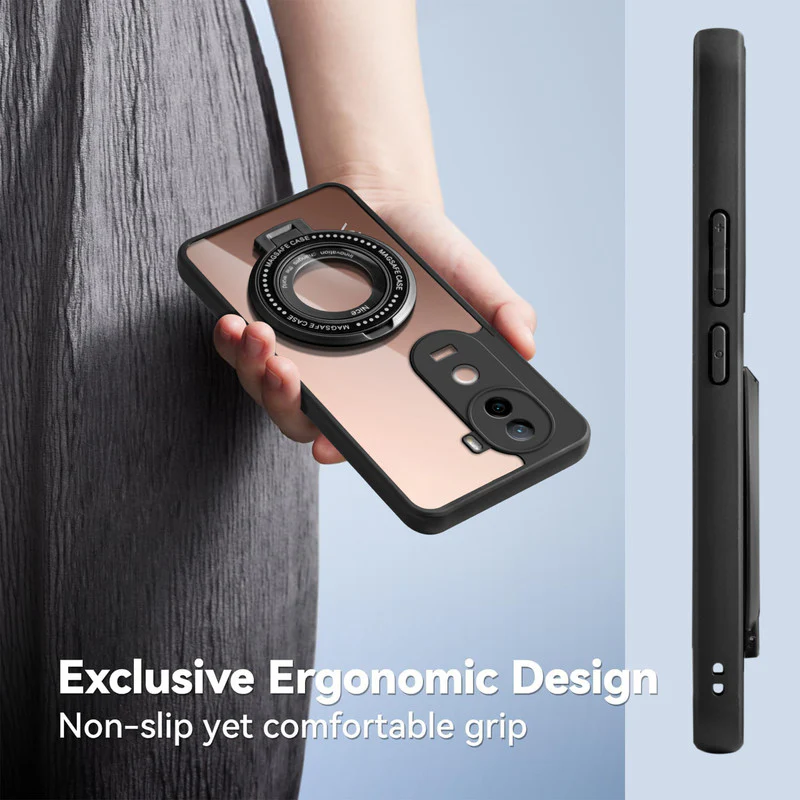 Soft Frame Clear Case Ring Holder Kickstand For Vivo V40e 5G - Image 5