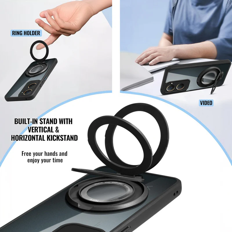 Soft Frame Clear Case Ring Holder Kickstand For Vivo Y18e - Image 4