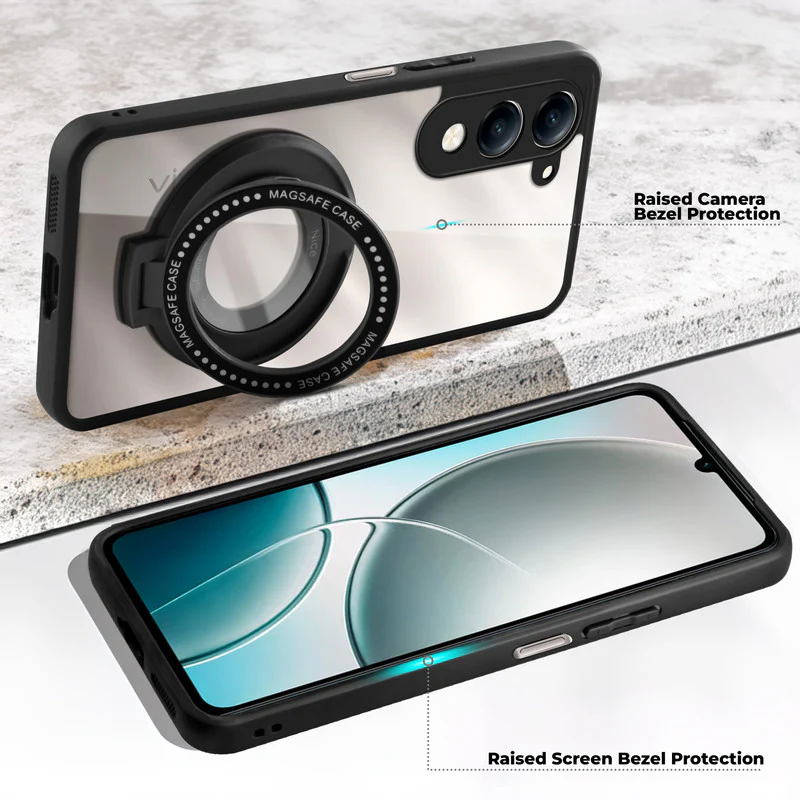 Soft Frame Clear Case Ring Holder Kickstand For Vivo Y19e - Image 3