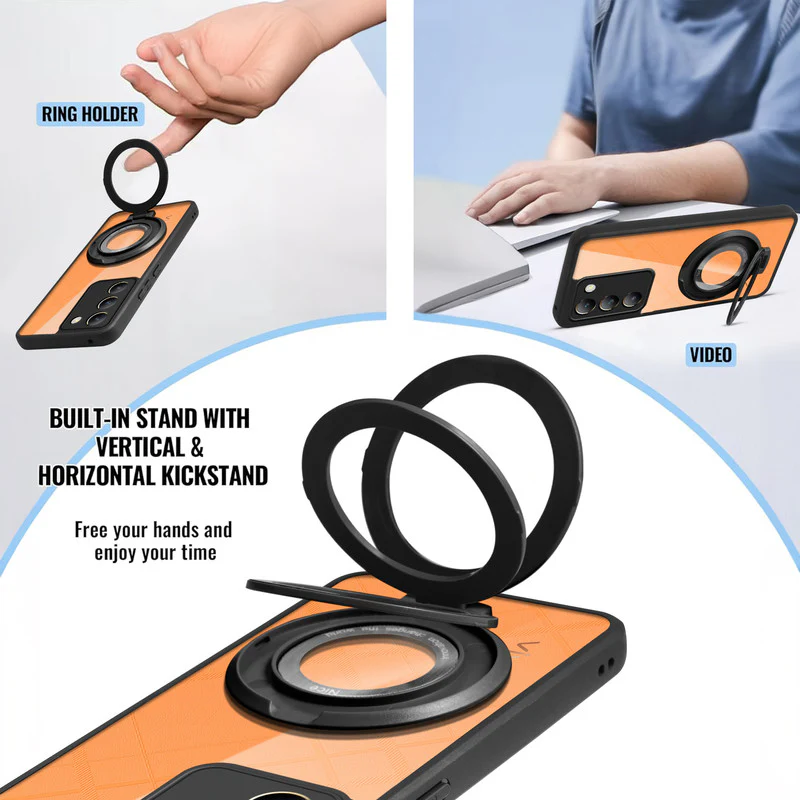 Soft Frame Clear Case Ring Holder Kickstand For Vivo Y200e 5G - Image 4